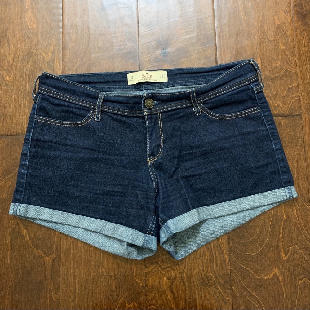 Hollister Midi Short, Dark Wash
